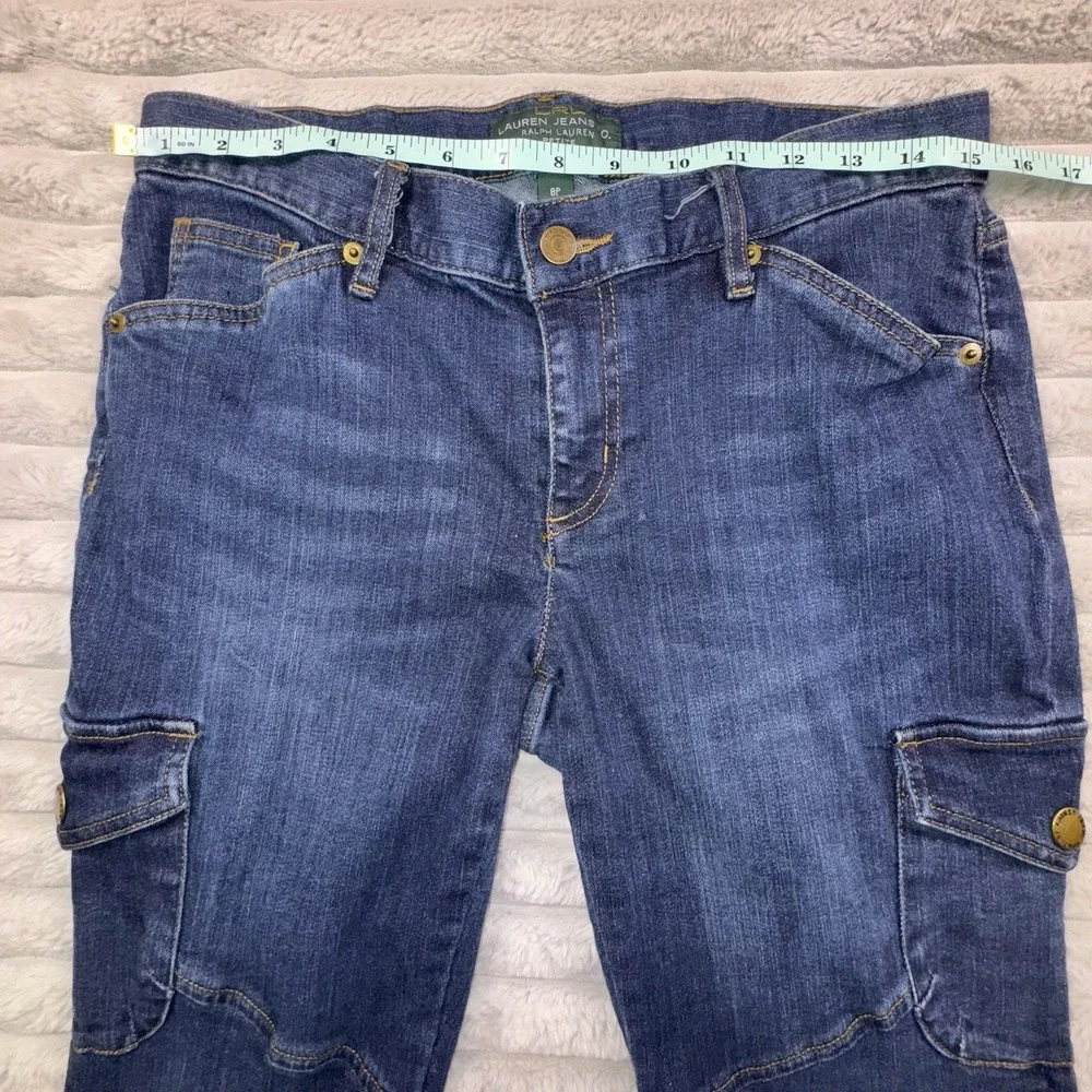 Lauren Jean Co Ralph Lauren Jeans 8 Petite Multi Pockets‎ Denim Stretch Cargo